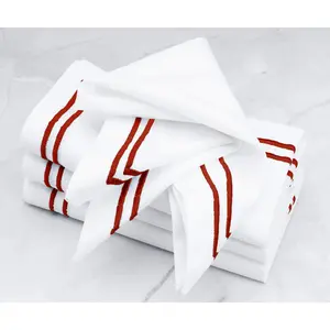 Magenta Double Line Embroidery Napkins