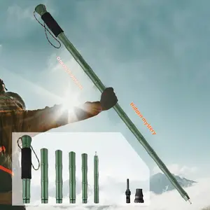 Multipurpose aluminum alloy Alpenstock，Outdoor mountaineering hiking ski poles，old man crutches，Six sections are detachable and easy to store avalanche  rod camping tool camping  gear camping  equipment sticks trekking poles Lightweight