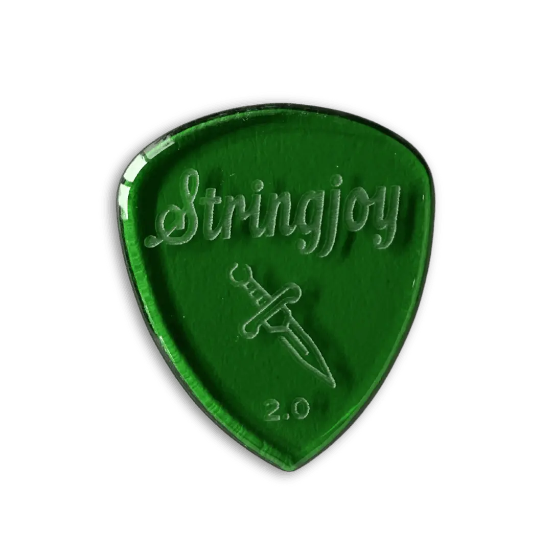 Stringjoy Dagger Guitar Picks - 2.0mm Acrylic, 2-Pack, Acoustic Guitar Accessories, Bladed Implement Graphic, 1.5Mm To 3.0Mm