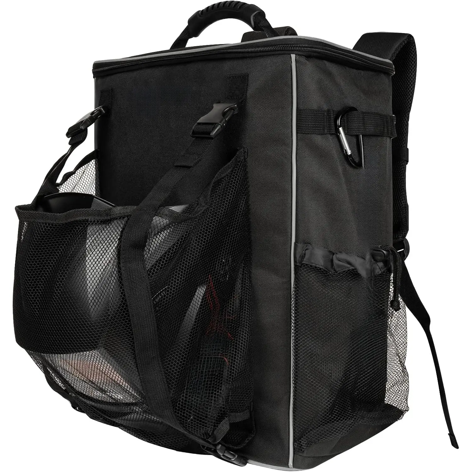 Large Capacity Welding Tool Bag Backpack with Built-in Helmet Holder, Black Heavy Duty Storage Backpack, Multiple Pockets Organizer for Welding Supplies and Gear, Portable Welder Carry Pack for Workshop and Field Work