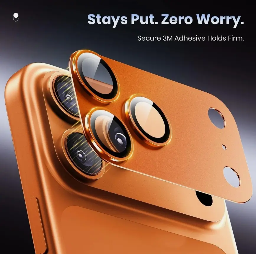 9H+ Hardness Tempered Glass Camera Lens Protector for All iPhone 17 Series (Air, Pro, Pro Max) - Military-Grade Shatterproof, 12 ft Drop Resistance, Secure Metal Suction, Full-Coverage Fit for Phone Cases, Essential Smartphone Accessories