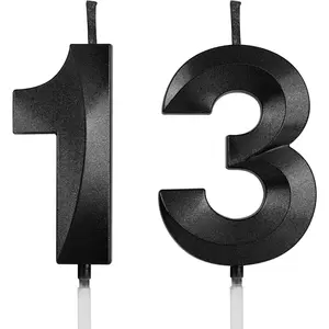1.96 Inch Happy Birthday Cake Candles Cupcakes Topper Decoration for Birthday Party Wedding Anniversary Celebration Supplies (Black)