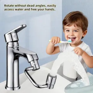 HomeVibeMarket-Rotatable Faucet Aerator Extension - for Effortless, All-Angle Control, Rotating Swivel Faucet Aerator Extender, Kitchen Bathroom Sink Faucets Sprayer Attachment with 2 Mode Splash(1PC)