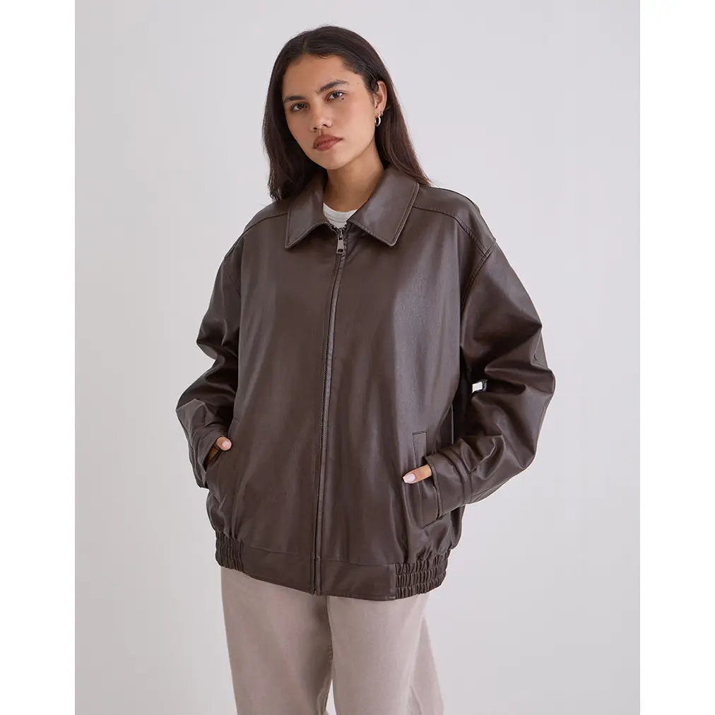 Cavita Jacket in PU Bitter Chocolate