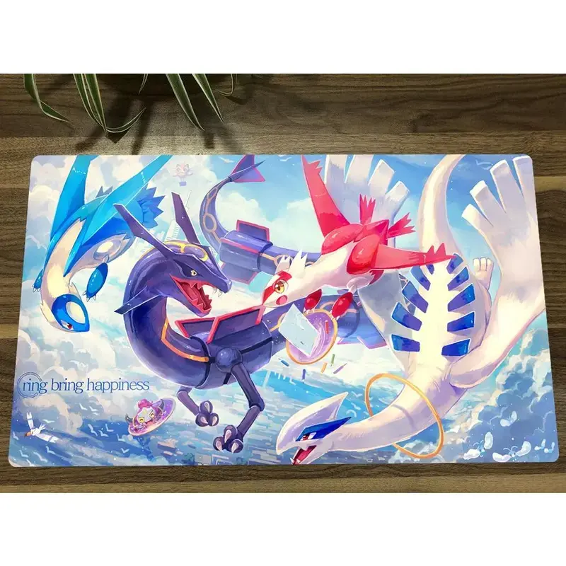 PKM Rayquaza Latias Manga TCG CCG Playmat Anime Desk Mat Mousepad Trading Card Game Mat