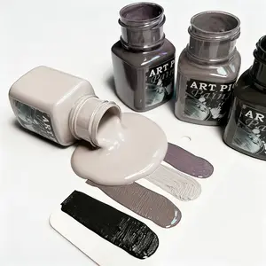 Vintage 4-Color Acrylic Paint Set - 30ml Creamy Texture Art Paint | Smooth Flow for Canvas, DIY Crafts, Upcycling & Stencil Art | Perfect for Retro Handmade Projects & Creative Canvas Art