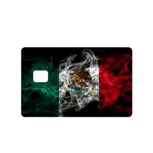 Custom Adhesive Stickers Smokey Mexico Flag Credit Card Sticker - High Quality, Waterproof, Stain Resistant