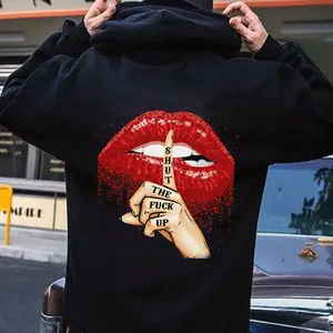 Unisex Pure Cotton Sweatshirt Shut the F*ck Up Graphic Soft Material Long Sleeve Pullover Tops Retro Casual Style Warm Both for Men Women Graphic Street Wear Machine Washable Men's gifts Comfortable Durable Style Tattoo Vintage