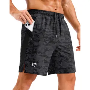 G Gradual Men's Lightweight Athletic Shorts 7" Zip Pockets Quick Dry Breath Gym Workout Short for Tennis Running