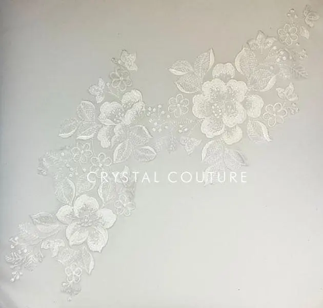 White Embroidered Floral Applique