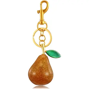 Pear Keychain – Glitter Pear Bag Charm for Purse or Handbag