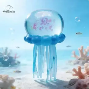 Cute Jellyfish Squishy Toy Blue Purple Pink Glitter Stress Relief Soft Kawaii Sensory Fidget Toy for Desk Decor Party Favors