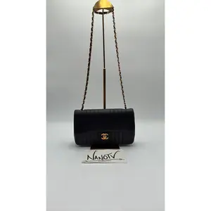 Pre-owned CHANEL Leather Luxury Bags & Accessories Lambskin Single Flap Chain Shoulderbag, Black Date Code: 2484099