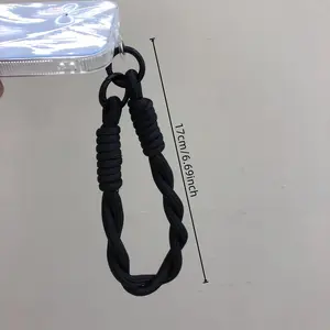 1pc Nylon Phone Case Lanyard, Premium Anti-Loss Short Portable Wrist Strap Keychain, Earphone/USB Drive Pendant, Internet-Famous Style