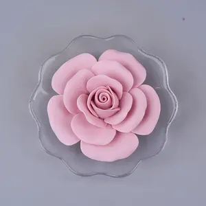 Creative Handcrafted Ceramic Aromatherapy Flower, Pink Rose Ceramic Diffuser Ornament, Valentine'S Day Ceramic Gift