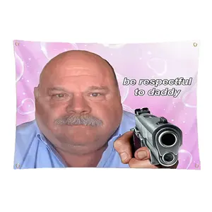 Bertram Respect Dad 3*5ft Flag Funny Tapestry Cave Wall College Room Home Decor with 4 Brass Grommets