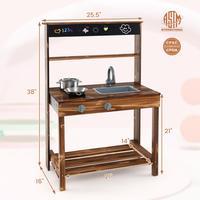 Brown w/ Stoves, Chalkboard,Storage Shelf