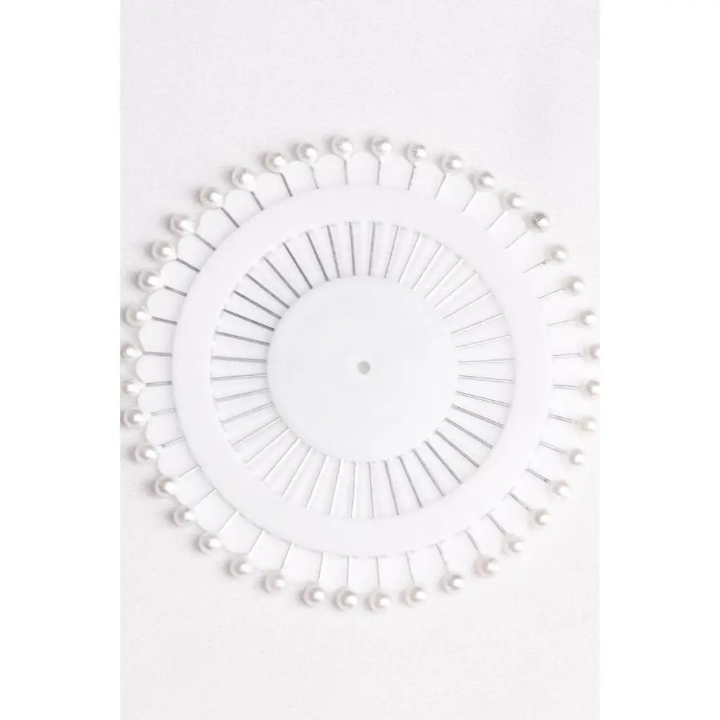 STRAIGHT HIJAB PINS - WHITE (ENTIRE WHEEL)
