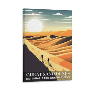 Great Sand Dunes National Park, National Parks Wall Poster Poster Canvas Wall Art For Bedroom Decor Bar Office Room Decor Gift