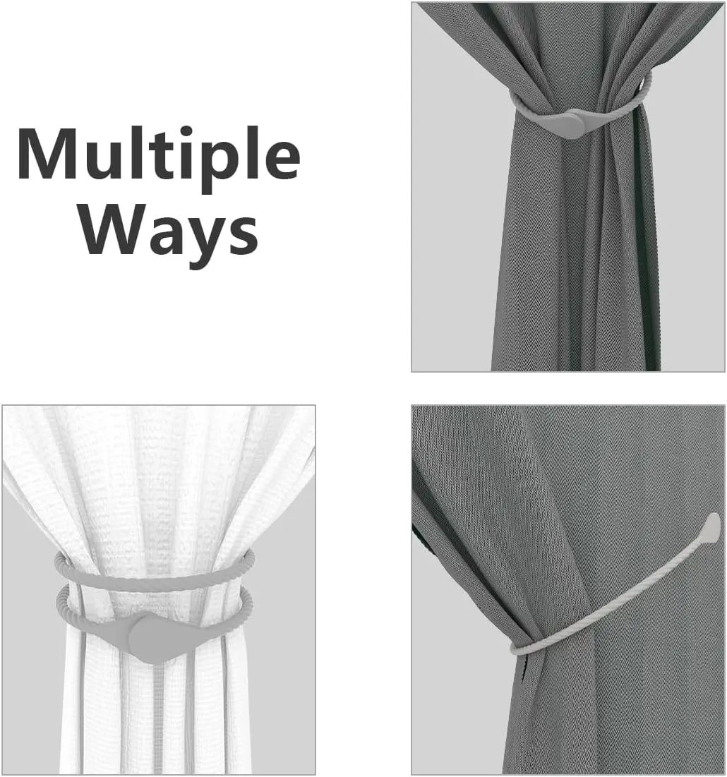 2PCS TieBacks, Minimalist Holdbacks for Window Decor, Tie Backs for Bedroom Decor,Officeroom Decor, Securing Straps for All Types of Drapery(Brown)