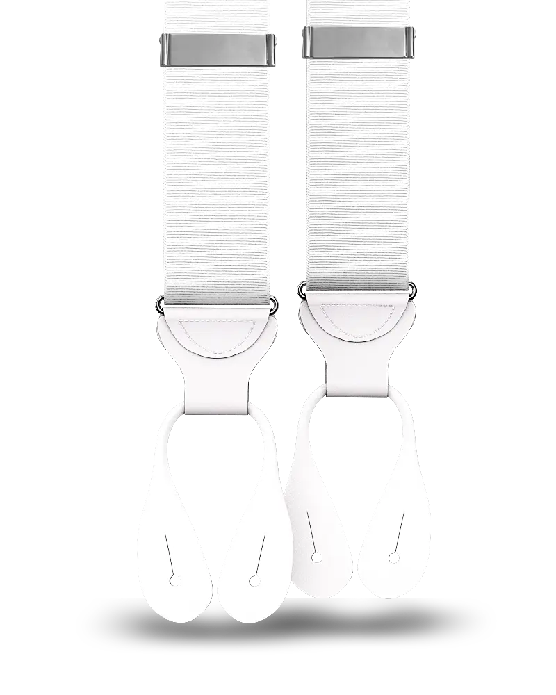 White Grosgrain Suspenders