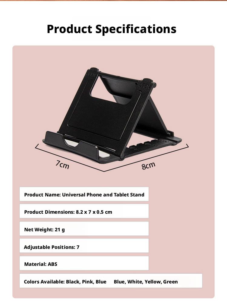 Foldable Desktop Phone Stand Adjustable Multi-Angle Holder Portable Lazy Bracket Compact Creative Support Dock for iPhone Android Smartphones Stable Anti-Slip Base Lightweight Travel Friendly Office Home Use