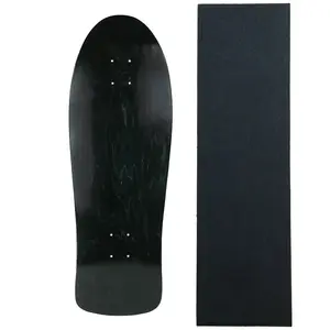 Moose Old School Deck 10" x 30" Stained Black with Griptape