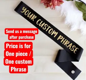 1 Custom Sash- Personalized Ribbon Message For Bouquet Decoration - Listón Personalizado Para Ramos Customizable Ribbon Messages & Colors