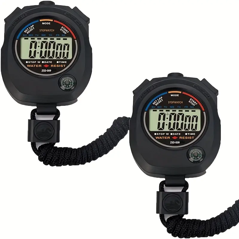 Outdoor adventure|Multifunctional Digital Sports Stopwatch Timer with Large Display, Date and Time, Alarm Clock and Memory Functions - Durable ABS Construction, Perfect for Coaches, Referees and Fitness Enthusiasts