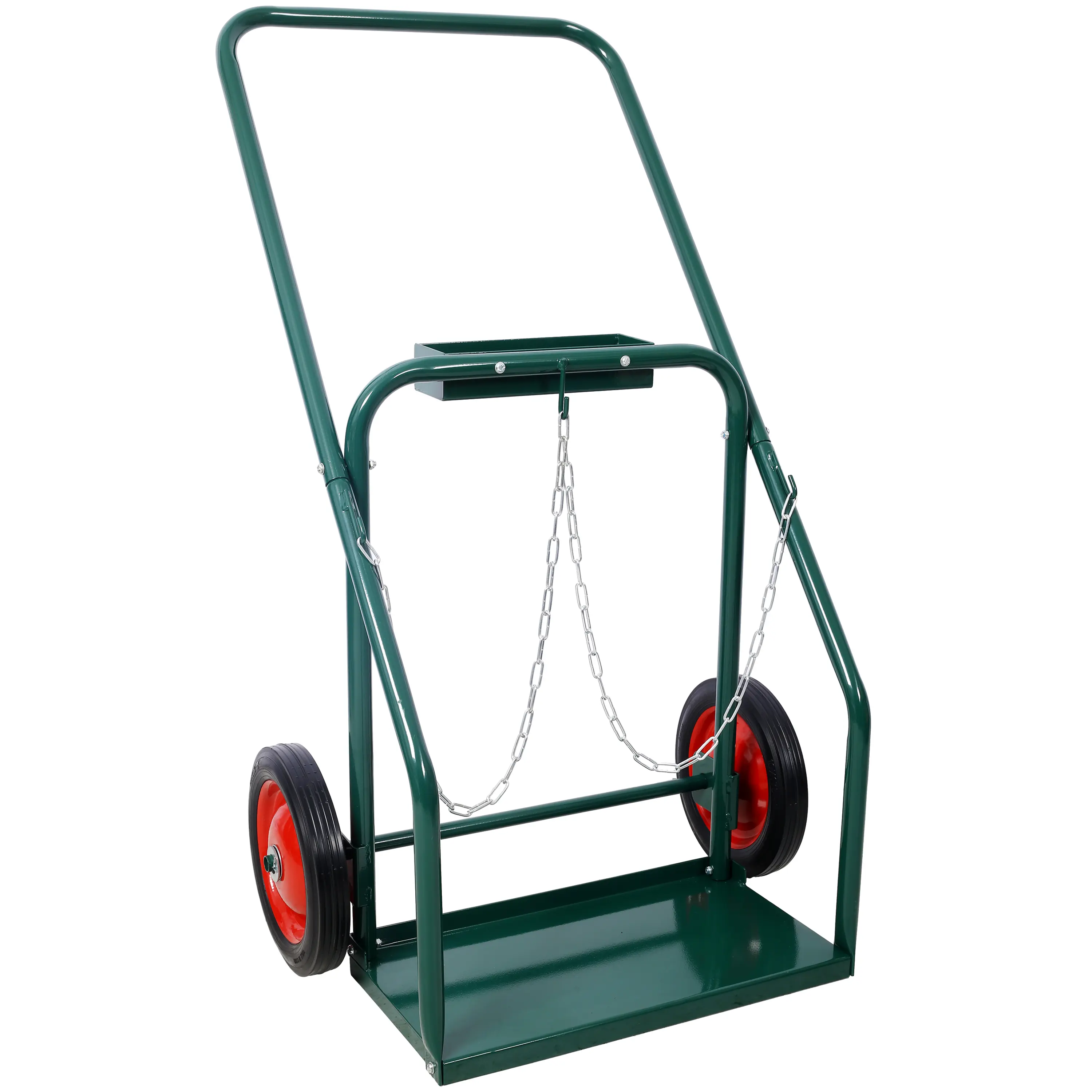 Heavy Duty Portable Wagon - 440lbs Capacity Mobile Folding Trolley, Welding Cart, Collapsible Design, 10-in Solid Rubber Wheels, Large Dual Oxygen Tank Holder, Chain Locks, 41''h x 21.5''w x 23.6''d (Home Improvement, Building Supplies)