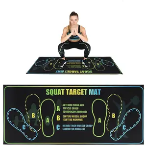 Squat Mat with Foot Position Guide 30" x 13.8" Non-Slip Squat Target Pad 4mm Thick Exercise Mat for Squats Leg Training Ab Workout Home Gym Fitness Equipment