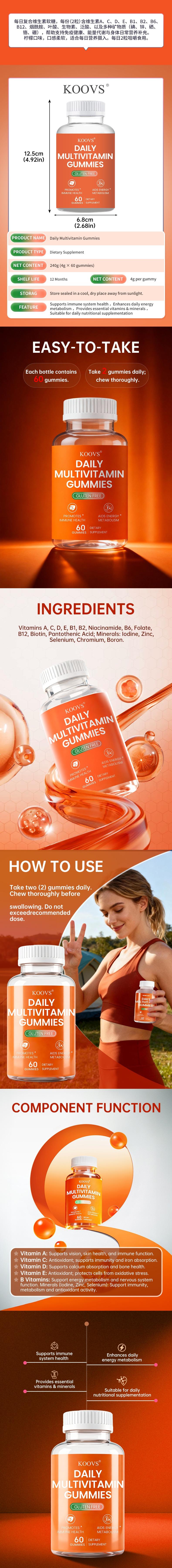 KOOVS Daily Multivitamin Gummies – Essential Vitamins for Overall Wellness