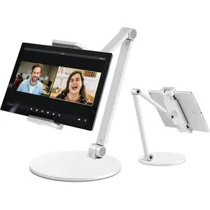 Infispce Surface Pro Stand, iPad Pro 12.9 Holder, Multi-Angle Adjustable Tablet Stand for 4.7''-13'' Screen, iPad, Mini, Air and More (White)