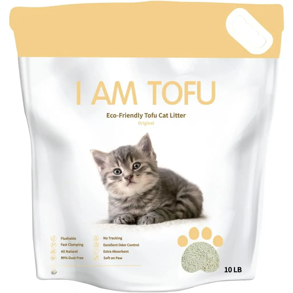 I AM TOFU - Tofu  Litter, , Flushable, Dust Free,  Clumping Pellet Litter (10 LBS, )