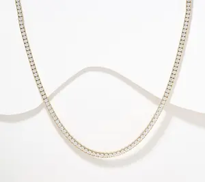 Diamonique Classics 14cttw Round Cut Tennis Necklace, Sterl