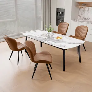 Modern Dining Chairs, Breathable Comfy Dining Room Chairs ,Chairs with Metal Legs for Dining Room, Living Room, Bedroom