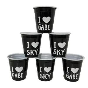 Personalized Black Custom shot cups Drinkware Drink Glass Disposable Plastic