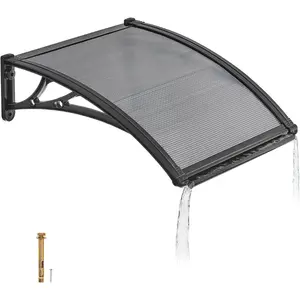 VEVOR Awnings for Door Entrance, 38x 117 Window Door Awning Canopy Exterior with Drainage ABS Bracket, Polycarbonate Cover Patio Door Awnings for Sun, UV, Rain, Snow ProtectionClearVEVOR Super Brand Day