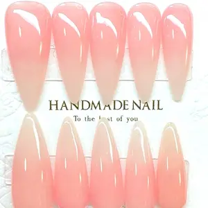 Natural Ombre 10 PCS Handmade Acrylic Press On Nails - Customizable Sizes, Available in Various Shapes & Lengths