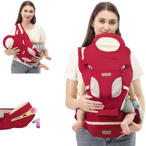Baby Carrier – Ergonomic, comfortable and lightweight, suitable for 7-45 lbs (approx. 3.2-20.4 kg), easy to put on and take off, perfect for hands-free parenting, enhanced lumbar support, ideal for infants and toddlers, red, Adjustable Ergonomic Carrier