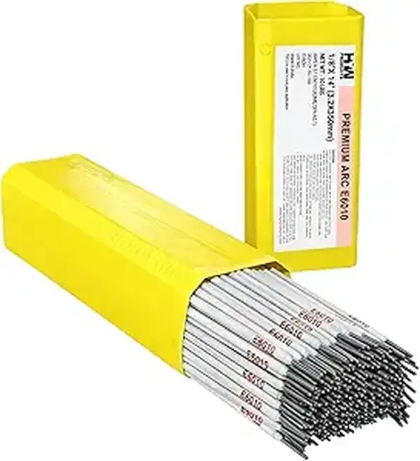 Heavy Duty E6010 1/8in Premium Arc Stick Electrodes, 14in Welding Rods, 10-lb Industrial Yellow Box - Welding Accessories