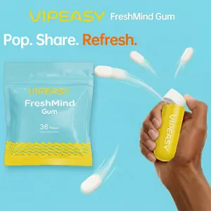 VIPEASY FreshMind Gum/Mints for Energy & Focus  Sugar-Free with Yerba Mate Extract & 2 Billion CFU Probiotic-Lemon & Mint with Tea Notes