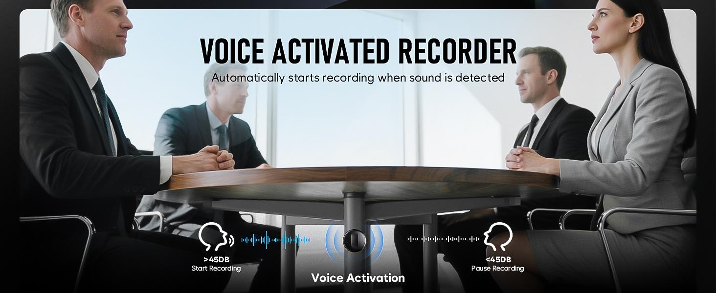 HD Smart Voice Recorder with One-Touch Recording & Playback, Long Battery Life, Outstanding Audio Quality, and Powerful Intelligent Recording Features.
