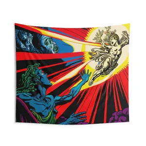 Greek Mythology Tapestry, Trippy Bedroom Decor Wall Alien