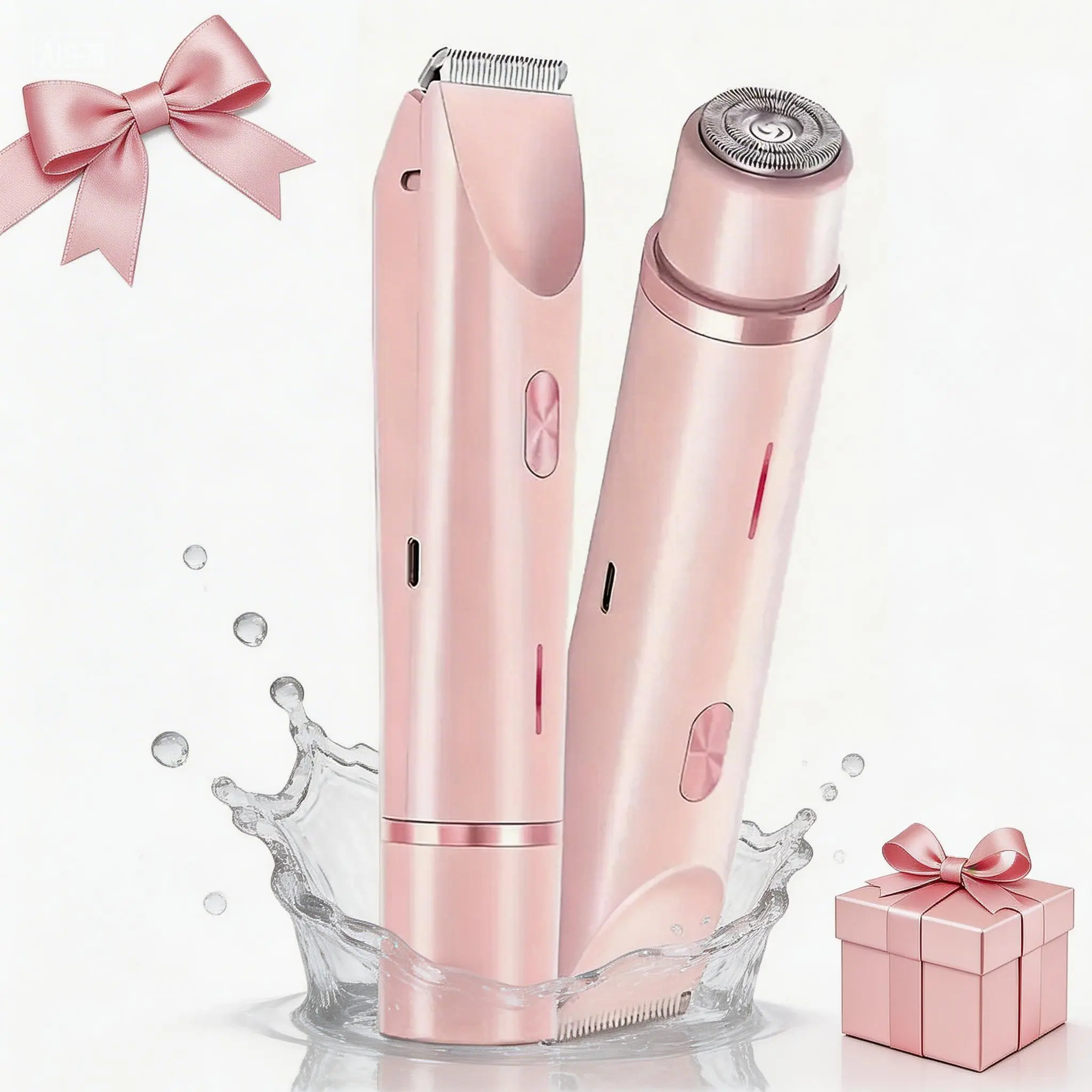 Dual Head Body Hair Trimmer for Women, Waterproof Portable Mini Shaver for Travel, Suitable for Trimming Fine Short Hair on Underarm, Leg, Face and Bikini Area, Self Care Gift for Girls