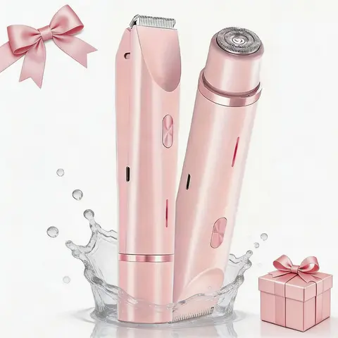 Women's Dual-Head Hair Removal Trimmer Shaver - Smooth, Lightweight, USB Rechargeable, Waterproof, Cordless Portable Shaver Machine for Underarm, Leg Grooming, Sensitive Skin with Gentle Glide, Travel-Friendly Gift
