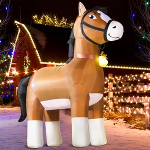 9FT Clydesdale Horse Inflatables Christmas, Giant Blow up Animals Cute, Decorations Outdoor Yard Built-in LED Lights Big Large Decor Party Farm Lawn Holiday Outside