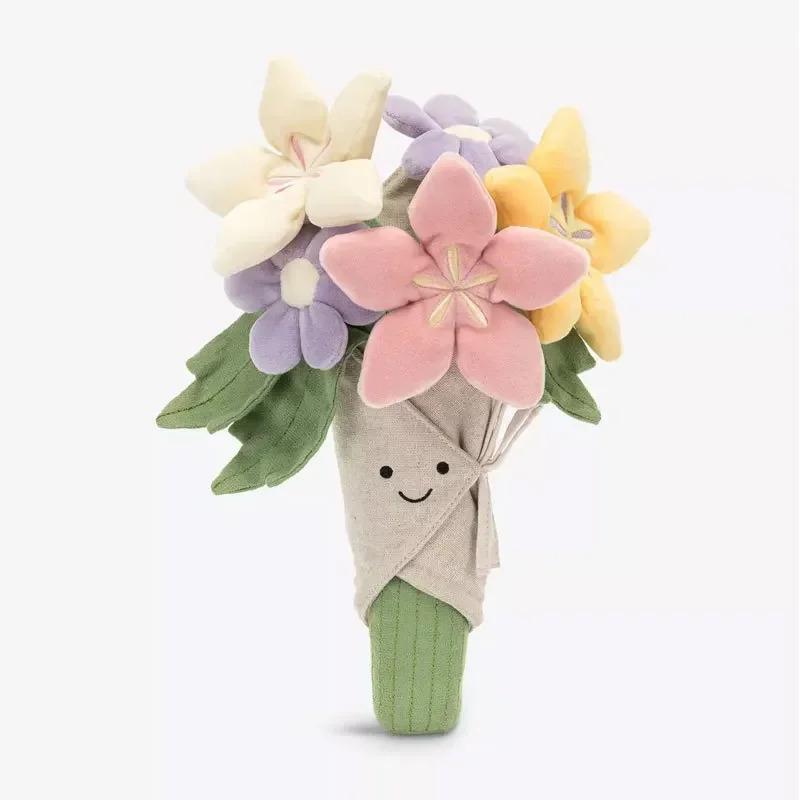 Holding Flowers Valentine's Day New Eternal Flower Life Wedding Simulation Bouquet Plush Toys 30cm Birthday Gift for Girls Party Decoration Home Decor