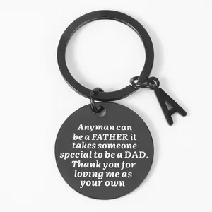 Step Dad Keychain Gift, Metal Round Keyring with Inspirational Quote, Perfect for Wedding, Birthday, Housewarming - Universal Fit for Tailgating - Ideal for Father's Day, Christmas, Halloween, Thanksgiving, Graduation & More