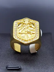 Templar Knight Templar Warrior Ring, 316L Stainless Steel Zirconia Inlay, Daily Wear Party Gift, Perfect Friend Present